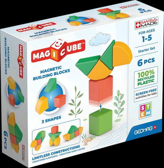 Geomag - Magicube Shapes 100% Recycled Plastics Starter Set - 6 pcs - Geomag - Merchandise - Geomag - 0871772002000 - 