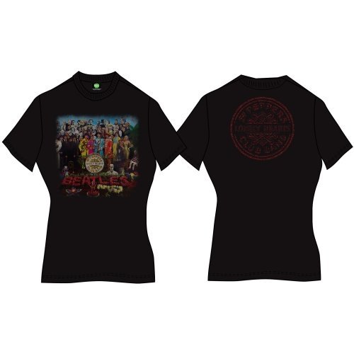 Cover for The Beatles · The Beatles Ladies T-Shirt: Vintage Sgt Pepper (Back Print) (T-shirt) [size M] [Black - Ladies edition]