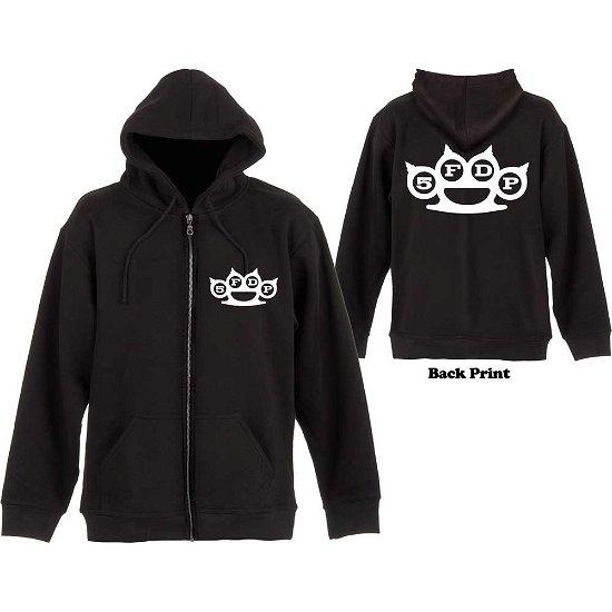 Cover for Five Finger Death Punch · Five Finger Death Punch Unisex Zipped Hoodie: Knuckles (Back Print) (Hoodie) [size S] [Black - Unisex edition]