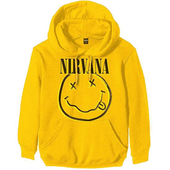 Nirvana Unisex Pullover Hoodie: Inverse Happy Face - Nirvana - Koopwaar -  - 5056561019000 - 