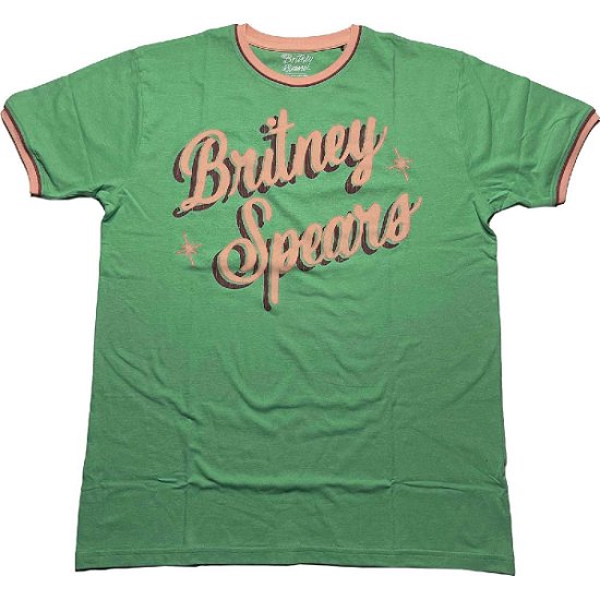 Cover for Britney Spears · Britney Spears Unisex Ringer T-Shirt: Retro Text (Kläder) [size XL]