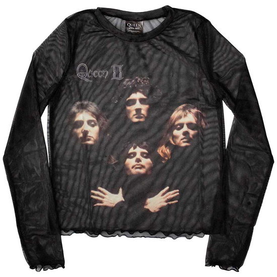 Queen Ladies Long Sleeve Crop Top: Bo Rhap Classic (Mesh) - Queen - Merchandise -  - 5056737243000 - March 14, 2024