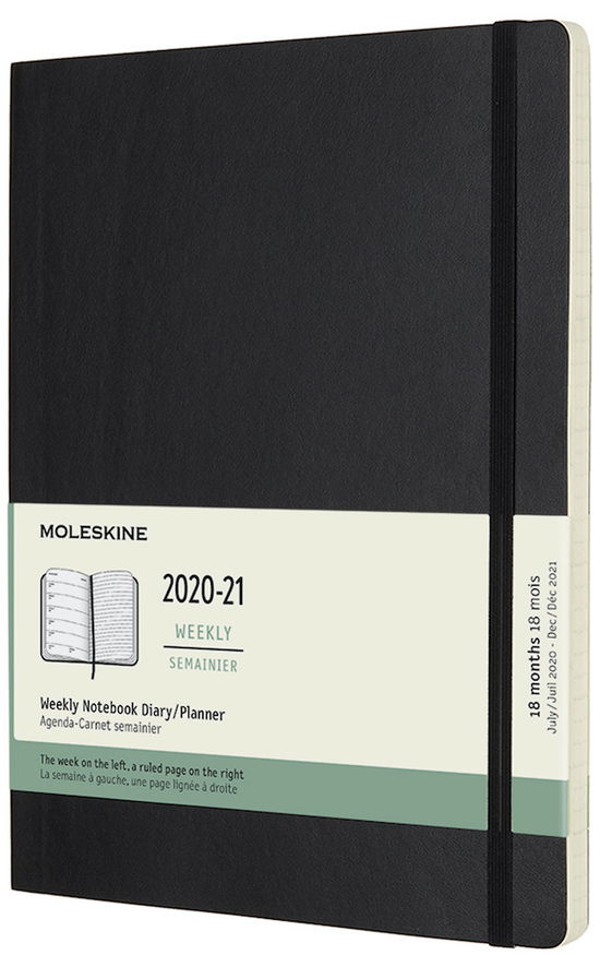 Moleskine: Agenda 18 Mesi Settimanale Xl Copertina Morbida Nero 2021 - Moleskine - Merchandise - MOLESKINE - 8056420850000 - March 19, 2020