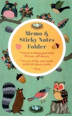 Cover for Peony Press · Memo &amp; Sticky Notes Folder: Woodland Creatures: Small Folder Containing 7 Sticky Notepads, a Tear-Off Lined Writing Pad, and Gel Pen (MERCH) (2016)