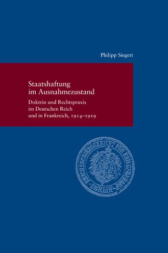 Cover for Siegert · Staatshaftung im Ausnahmezustan (Book) (2020)