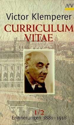 Cover for Victor Klemperer · Curriculum Vitae (Taschenbuch) (1996)