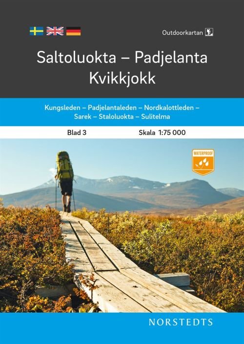 Outdoorkartan 03 · Saltoluokta - Padjelanta - Kvikkjokk 1:75.000 (Bog) (2020)