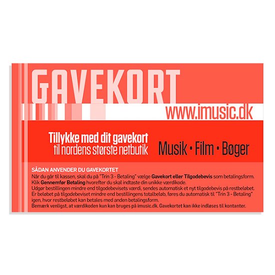 Gavekort DKK 1.000 - Gavekort - Gavekort - iMusic - 9910000001000 - 