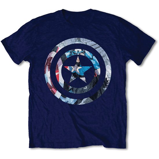Marvel Comics Unisex T-Shirt: Captain America Knock-out - Marvel Comics - Merchandise - Bravado - 5055979919001 - 