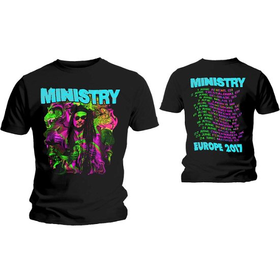 Ministry Unisex T-Shirt: Trippy Al (Ex-Tour & Back Print) - Ministry - Marchandise - Global - Apparel - 5056561096001 - 15 janvier 2020