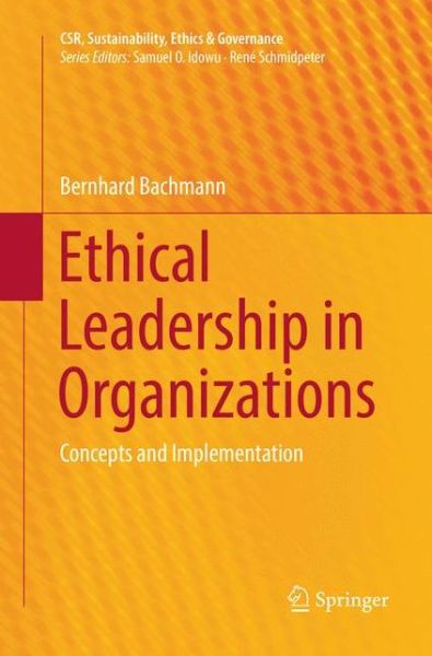 Cover for Bachmann · Ethical Leadership in Organizations (Book) (2018)