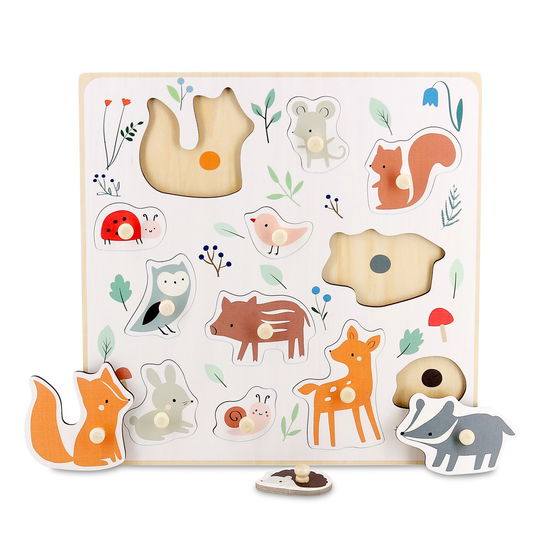 Peg Puzzle 12 Pcs - Forest Animals By Sarah Betz - (7100) - Vilac - Gadżety -  - 3048700071002 - 