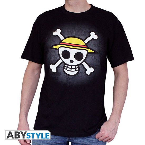 ONE PIECE - T-Shirt Basic Men Skull With Map - One Piece - Merchandise - Abysse Corp - 3760116316002 - 7. februar 2019