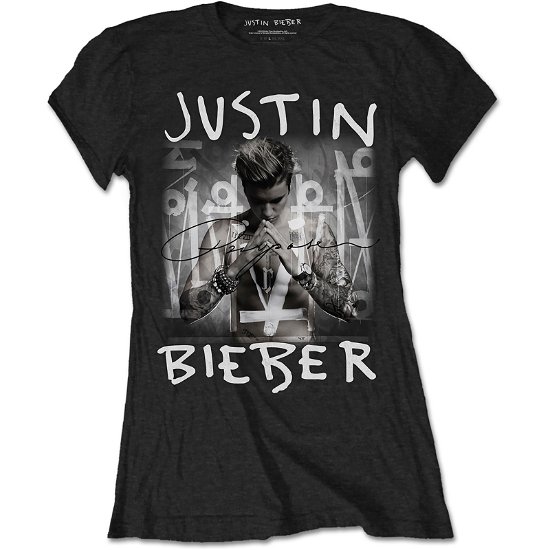 Cover for Justin Bieber · Justin Bieber Ladies T-Shirt: Purpose Logo (T-shirt) [size XXL] [Black - Ladies edition]