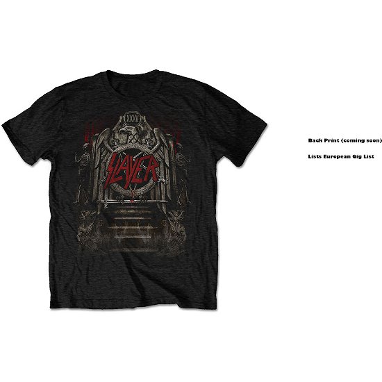 Cover for Slayer · Slayer Unisex T-Shirt: Eagle Grave European Tour 2018 (Back Print/Ex Tour) (T-shirt) [size XL] [Black - Unisex edition]