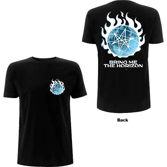Bring Me The Horizon Unisex T-Shirt: Globe (Back Print) - Bring Me The Horizon - Merchandise -  - 5056187754002 - 