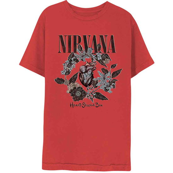 Cover for Nirvana · Nirvana Unisex T-Shirt: Heart Shape Box (Red) (T-shirt) [size M] [Red - Unisex edition] (2021)