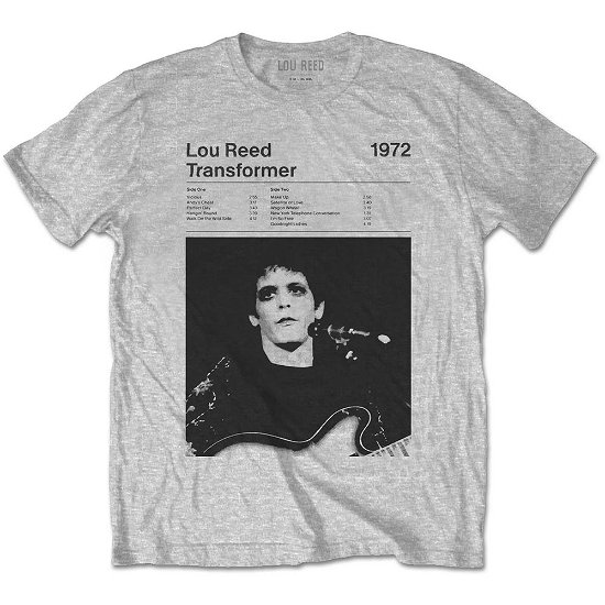 Cover for Lou Reed · Lou Reed Unisex T-Shirt: Transformer Track List (T-shirt) [size XL] [Grey - Unisex edition]