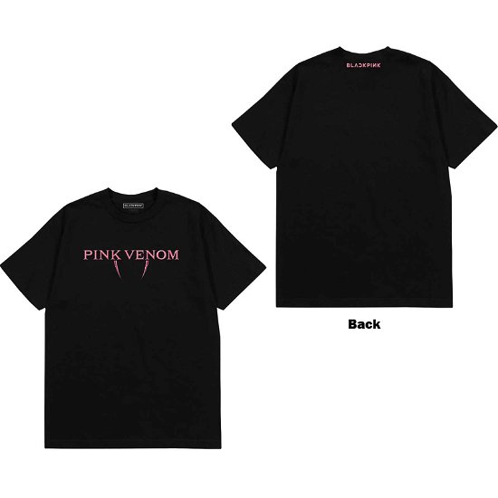 BlackPink Unisex T-Shirt: Pink Venom Logo (Back Print) - BlackPink - Merchandise -  - 5056561057002 - 