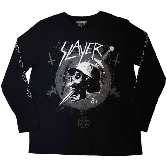 Slayer Unisex Long Sleeve T-Shirt: Dagger Skull (Sleeve Print) - Slayer - Merchandise -  - 5056737207002 - 