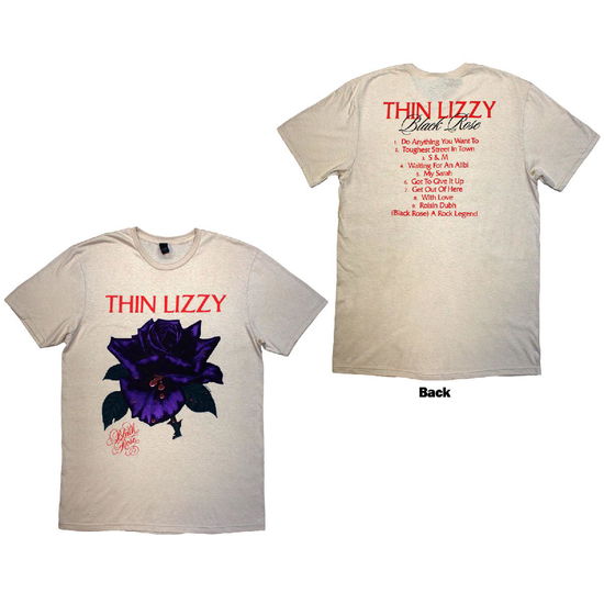 Thin Lizzy · Thin Lizzy Unisex T-Shirt: Black Rose Tracklist (Back Print) (T-shirt) [size XXL] (2024)