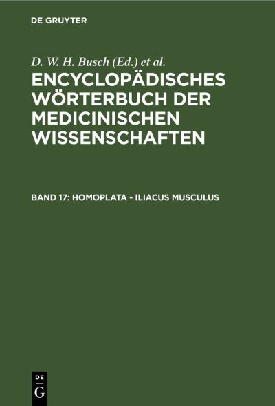 Cover for D. W. H. Busch · Homoplata - Iliacus Musculus : Aus (Book) (1901)