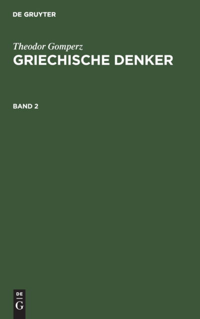 Cover for Theodor Gomperz · Griechische Denker (Book) (1925)