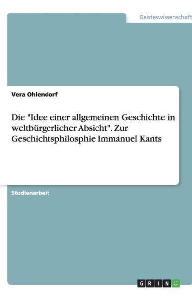 Cover for Ohlendorf · Die &quot;Idee einer allgemeinen G (Book) [German edition] (2009)