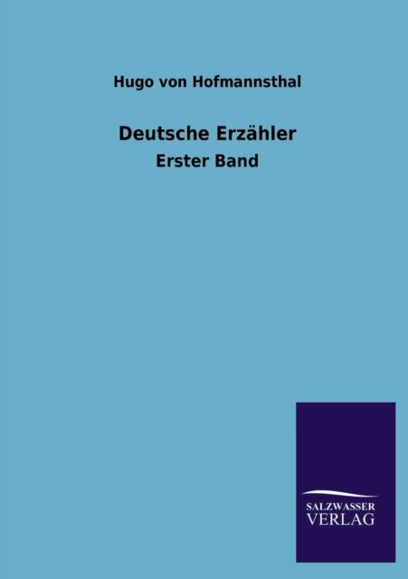 Cover for Hugo Von Hofmannsthal · Deutsche Erzahler (Paperback Book) [German edition] (2013)