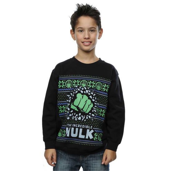 Marvel Comics Kids Boy's Fit Sweatshirt: The Hulk Fair Isle (9 - 11 Years) - Marvel Comics - Merchandise - Absolute Cult - 9950670022002 - 