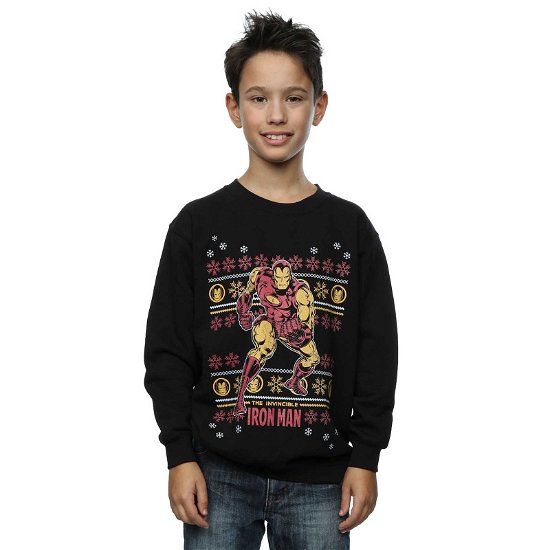 Marvel Comics Kids Boy's Fit Sweatshirt: Iron Man Fair Isle (7 - 8 Years) - Marvel Comics - Koopwaar - Absolute Cult - 9950670307002 - 