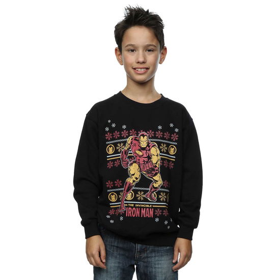 Marvel Comics Kids Boy's Fit Sweatshirt: Iron Man Fair Isle (7 - 8 Years) - Marvel Comics - Merchandise - Absolute Cult - 9950670307002 - 