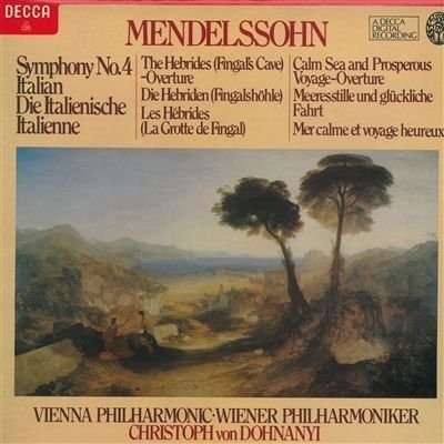 Cover for Felix Mendelssohn  · Sinfonia N.4 Op 90 'Italiana' In La (1833) (VINYL)