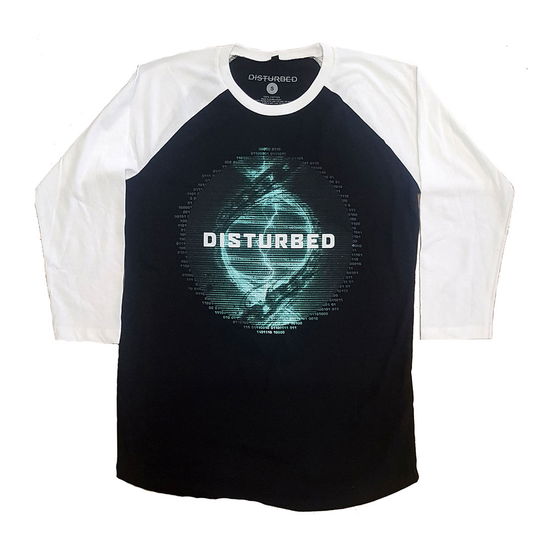 Disturbed Unisex Raglan T-Shirt: Binary (Ex-Tour) - Disturbed - Produtos -  - 5056368617003 - 