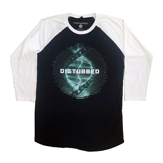 Disturbed Unisex Raglan T-Shirt: Binary (Ex-Tour) - Disturbed - Merchandise -  - 5056368617003 - 