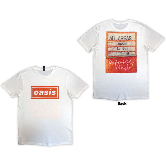 Oasis Unisex T-Shirt: Definitely Maybe AAA Pass (Back Print) - Oasis - Merchandise -  - 5056821082003 - November 15, 2024