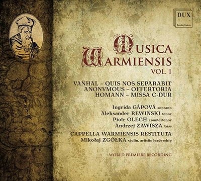Cover for Cappella Warmiensis Restituta · Vanhal / Homman: Musica Warmiensis / Vol. 1 (CD) (2022)