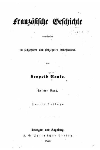 Cover for Leopold Von Ranke · Franzoesische Geschichte (Taschenbuch) (2016)