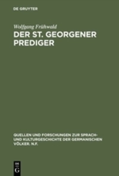 Cover for Frühwald · Der St. Georgener Prediger (Book) (1962)