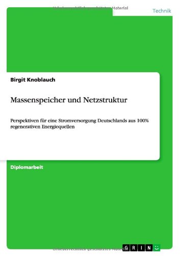 Cover for Birgit Knoblauch · Massenspeicher und Netzstruktur: Perspektiven fur eine Stromversorgung Deutschlands aus 100% regenerativen Energiequellen (Paperback Book) [German edition] (2013)