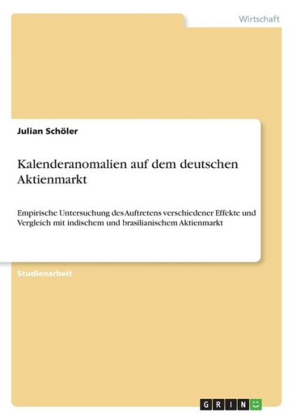 Cover for Schöler · Kalenderanomalien auf dem deuts (Book)