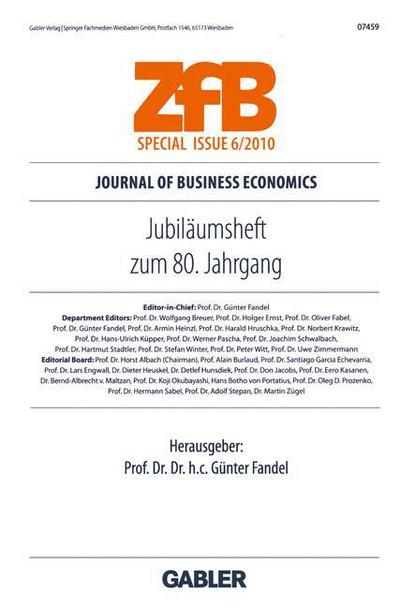 Cover for Gunter Fandel · Jubilaumsheft Zum 80. Jahrgang - Zfb Special Issue (Paperback Book) [2011 edition] (2010)