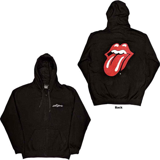 The Rolling Stones Unisex Zipped Hoodie: Classic Tongue (Back Print) - The Rolling Stones - Koopwaar -  - 9950670131003 - 