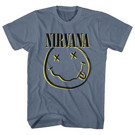 Nirvana Unisex T-Shirt: Inverse Happy Face - Nirvana - Merchandise -  - 5056561037004 - 