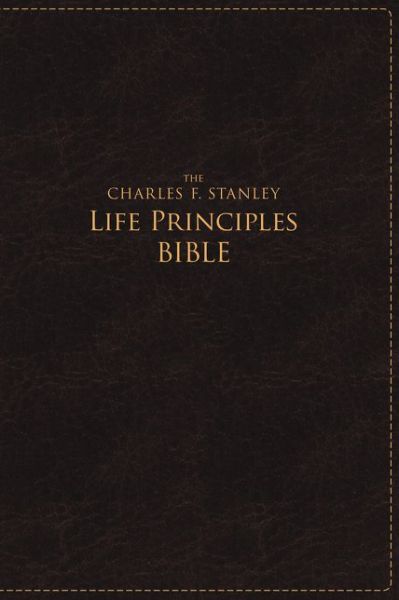 Cover for Charles Stanley · NASB, The Charles F. Stanley Life Principles Bible, Large Print, Leathersoft, Burgundy, Thumb Indexed: Large Print Edition (Lederbuch) [Large type / large print edition] (2015)