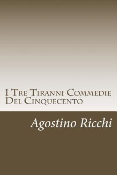 Cover for Agostino Ricchi · I Tre Tiranni Commedie del Cinquecento (Paperback Book) (2018)