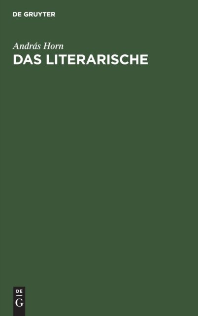 Cover for Horn · Das Literarische (Book) (1978)