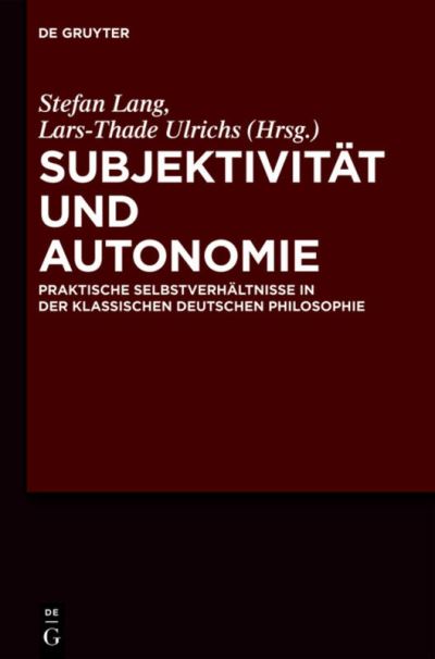 Cover for Stefan Lang · Subjektivität und Autonomie (Book) (2013)