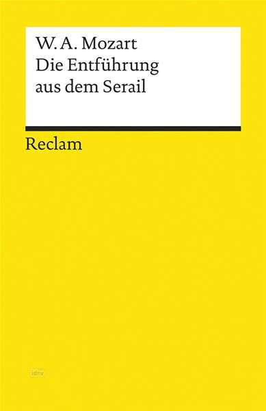 Cover for Wolfgang Amadeus Mozart · Reclam UB 18400 Mozart.Entführ.Serail (Book)
