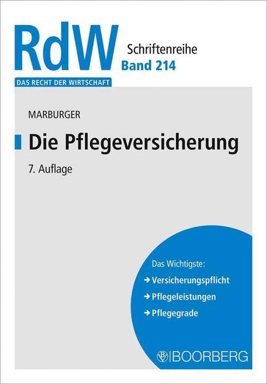 Cover for Marburger · Die Pflegeversicherung (N/A)